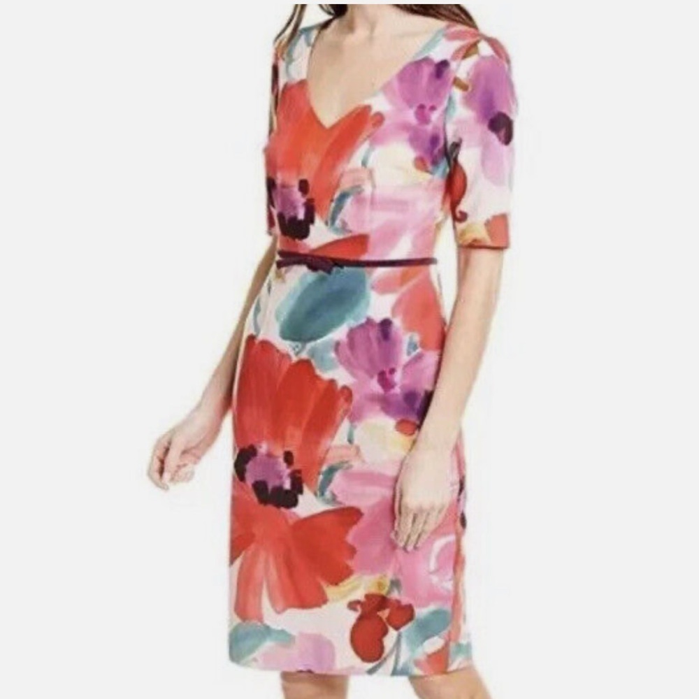 Trina Turk "Watercolor” Floral Midi Dress